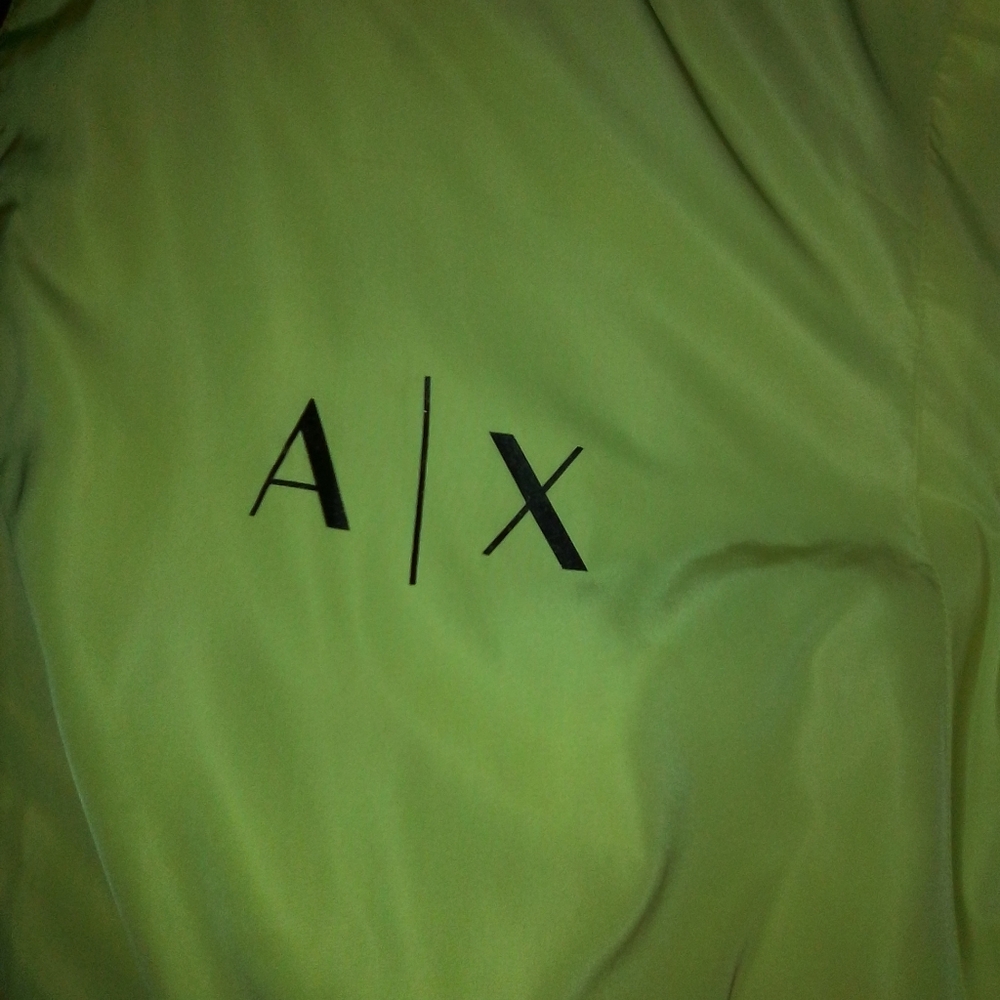 A|X Armani Exchange 1/4zip Jacket Kangaroo Pocket Bright Yellow XXL Excellent